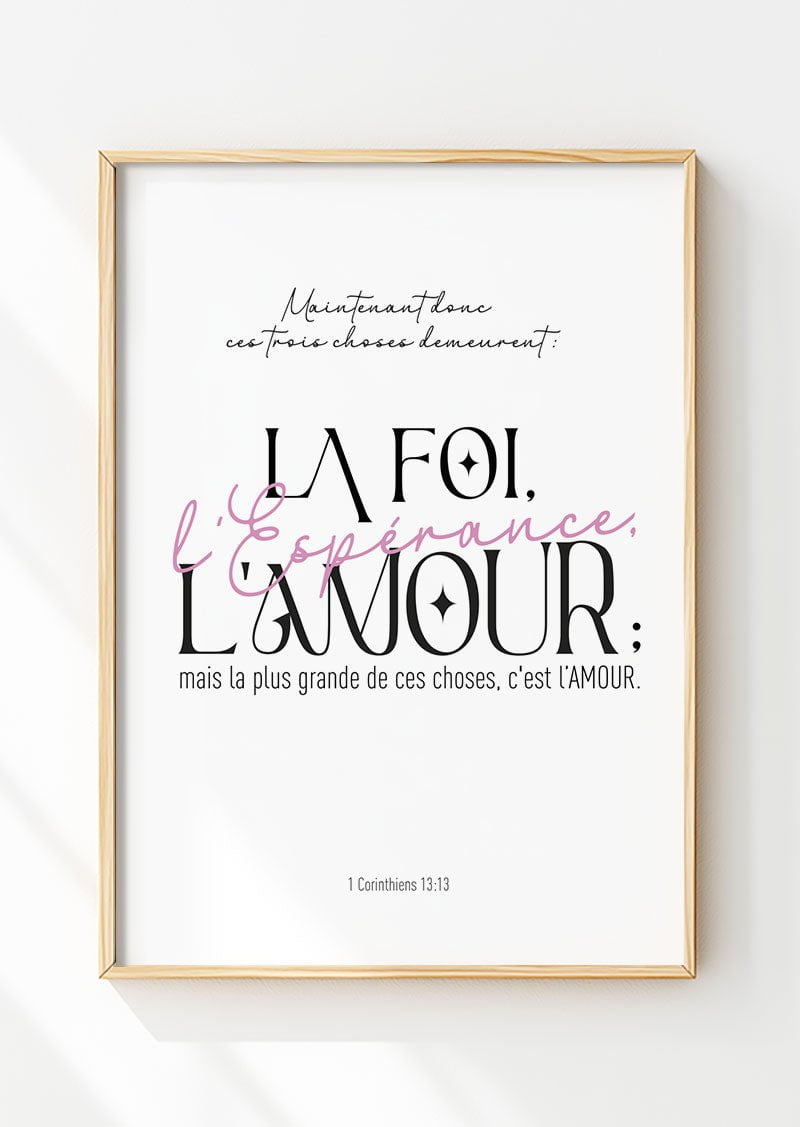 1 Corinthiens 13:13 - Affiche Chrétienne