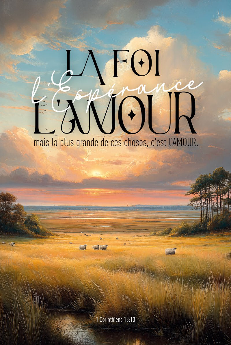 Poster peinture digitale "la foi, l'espérance, l'amour" en format 40x60 cm