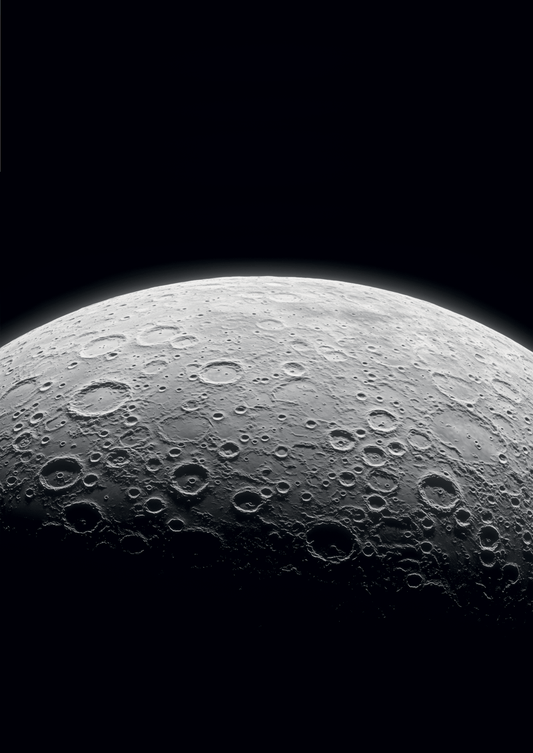 Affiche murale espace d'une astrophotographie de la surface de la Lune.