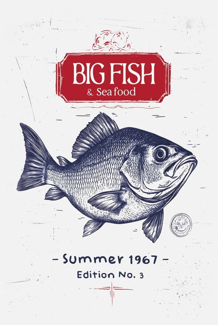 Poster mer et plage big fish edition en format 40x60 cm