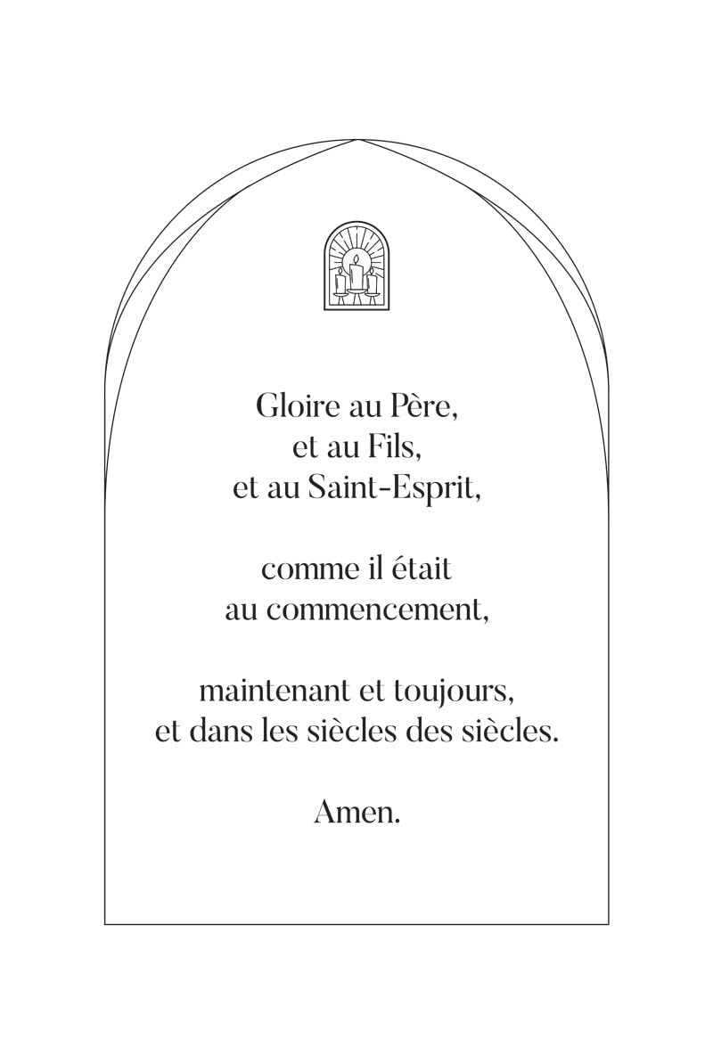 Poster typographie de la prière "gloire au père" dans une voute, en format 40x60 cm