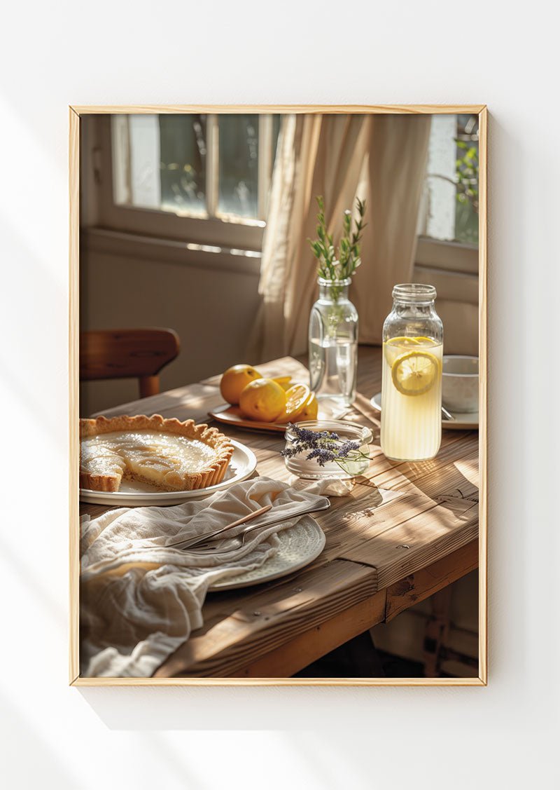 Affiche automne d'une photographie montrant une gouter à la campagne dans un cadre en bois