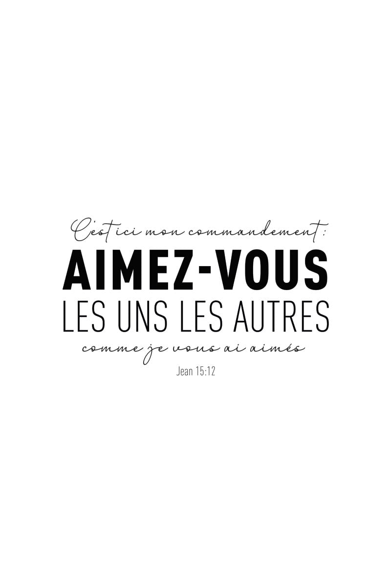 Affiche verset bible en format 40x60cm de jean 15:12