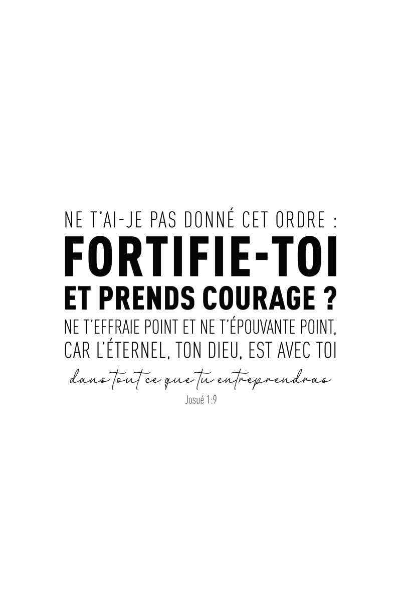 Affiche religion "fortifie toi et prends courage?" en format 40x60cm