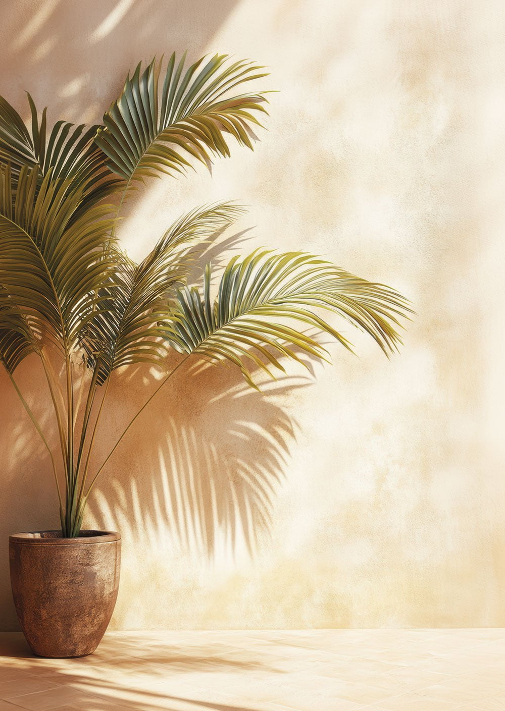 Affiche décoration murale été d'une photographie montrant une plante tropicale en pot.