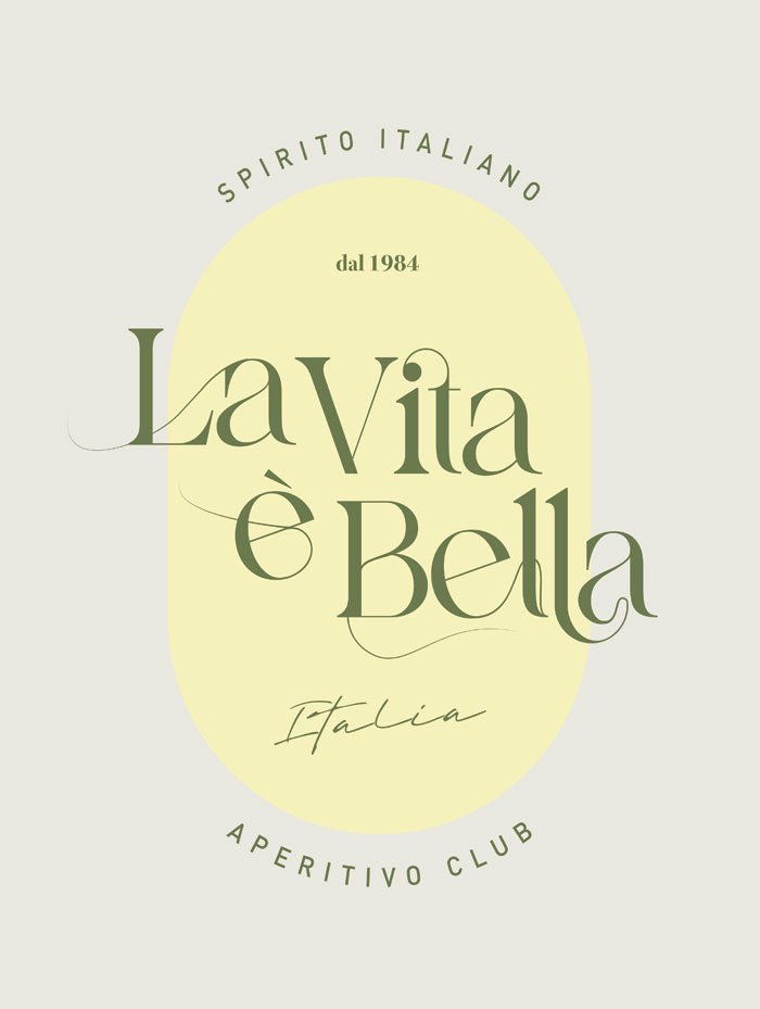 Poster déco la vita è bella en taille 30x40cm