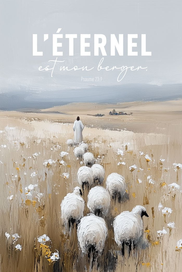 Poster chrétien "L'éternel est mon berger" en format 20x30 cm et 40x60 cm
