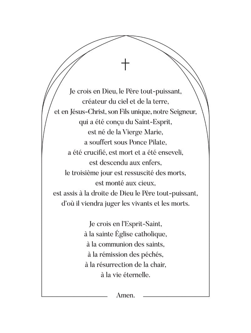 Poster chrétien de la prière "le credo" au centre d'une voute, en format 30x40 cm