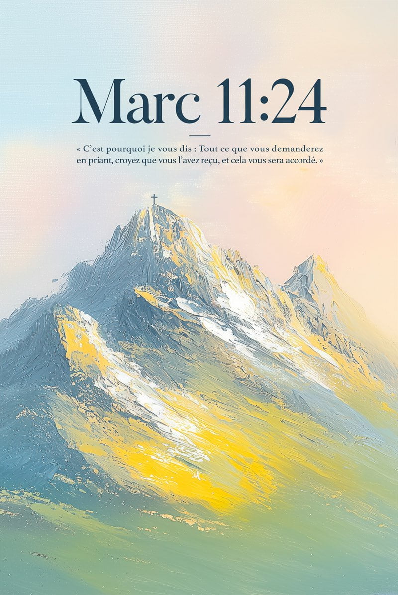 Format 40x60cm du poster chrétien marc 11:24 verset de la bible