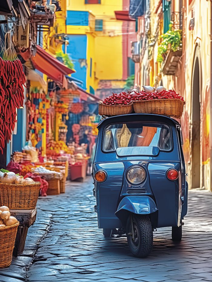Poster été italie mercato piccante en taille 30x40 cm