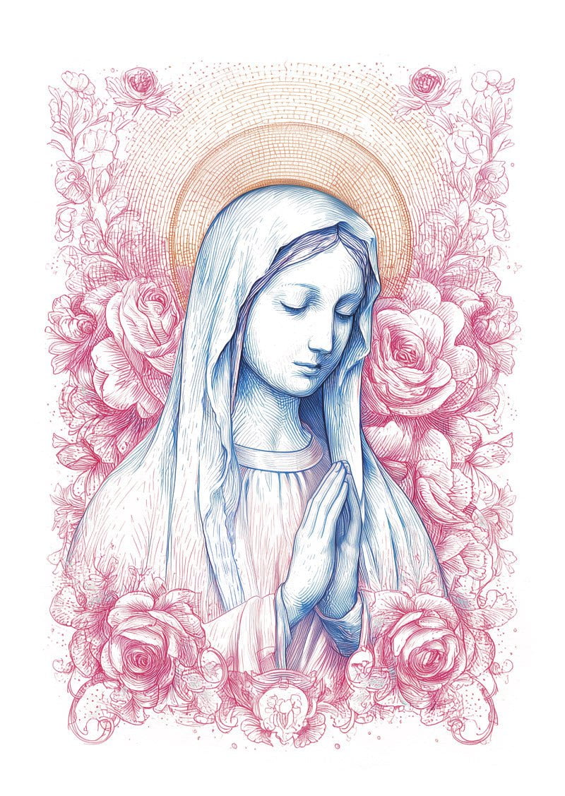Sainte Vierge Marie - Affiche Chrétienne