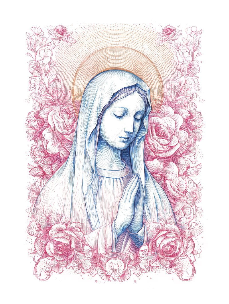 Sainte Vierge Marie - Affiche Chrétienne