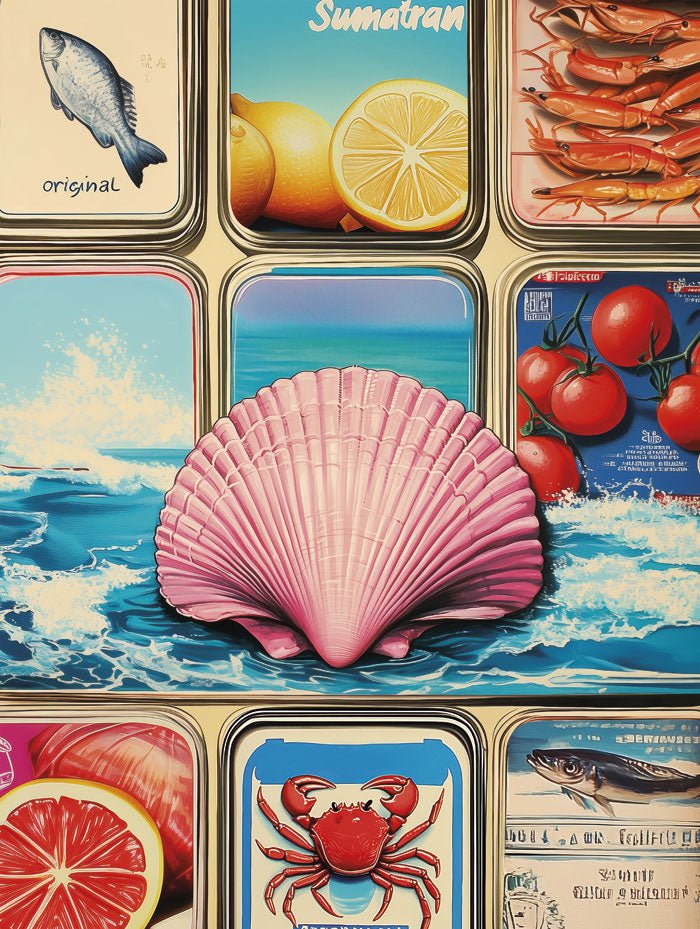 Poster été seaside grocery format 30x40 cm