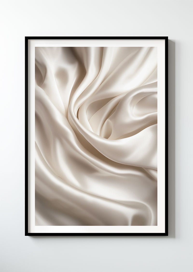 Poster photo minimaliste d'un gros plan sur un drap en soir dans un cadre noir