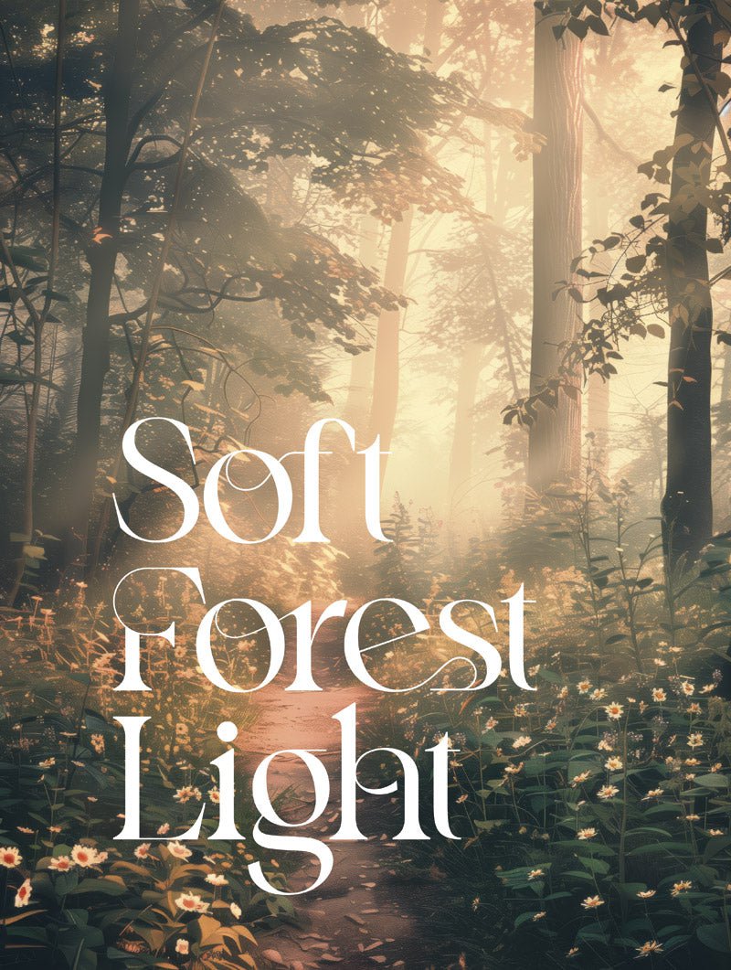 Poster automne illustration de forêt avec typo blanche en format 30x40cm