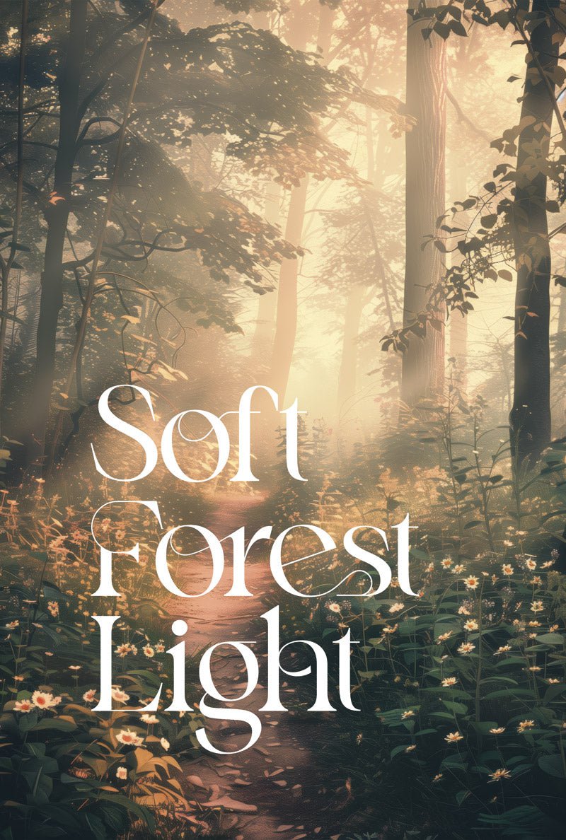 Format 40x60cm du poster automne foret et typo "soft forest light"