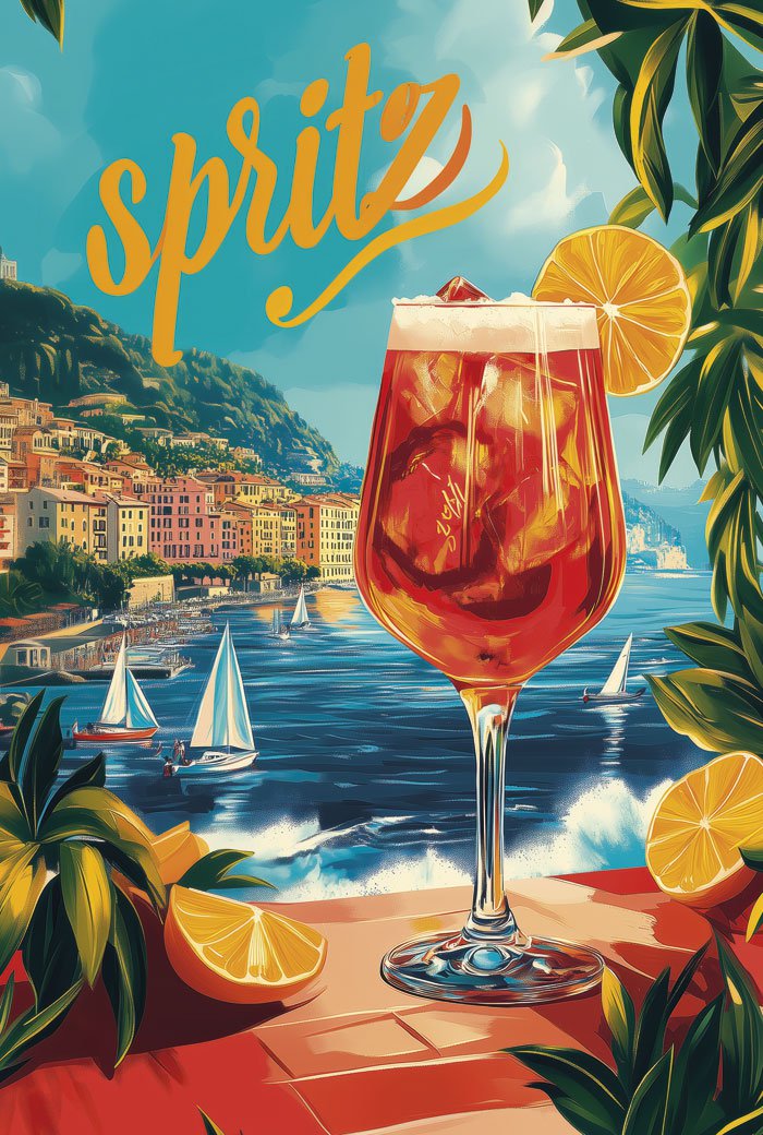 Poster été boisson spritz en format 40x60 cm