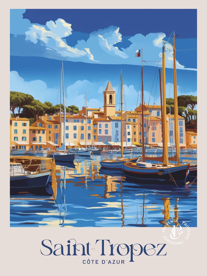 Affiche vintage Saint-Tropez Port