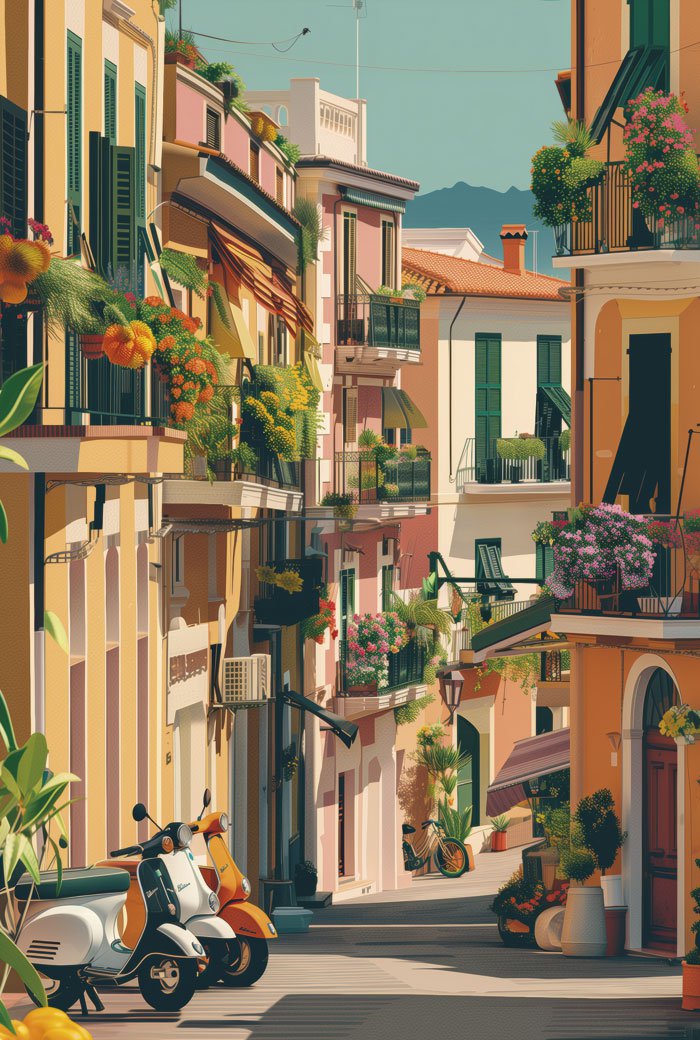 Poster italie via del sole palermo en taille 40x60cm