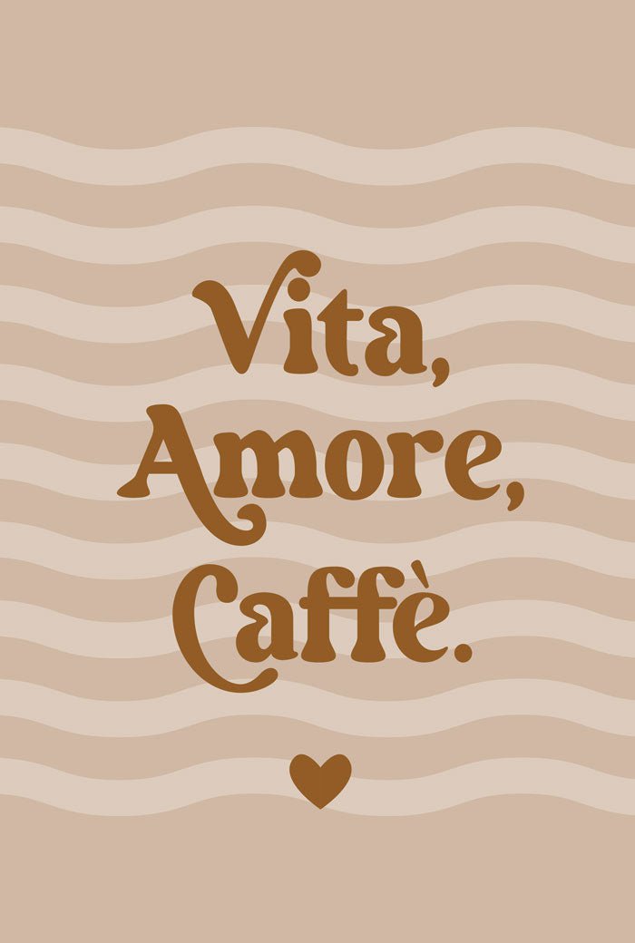 Poster citation en italien couleur café, en taille 40x60 cm