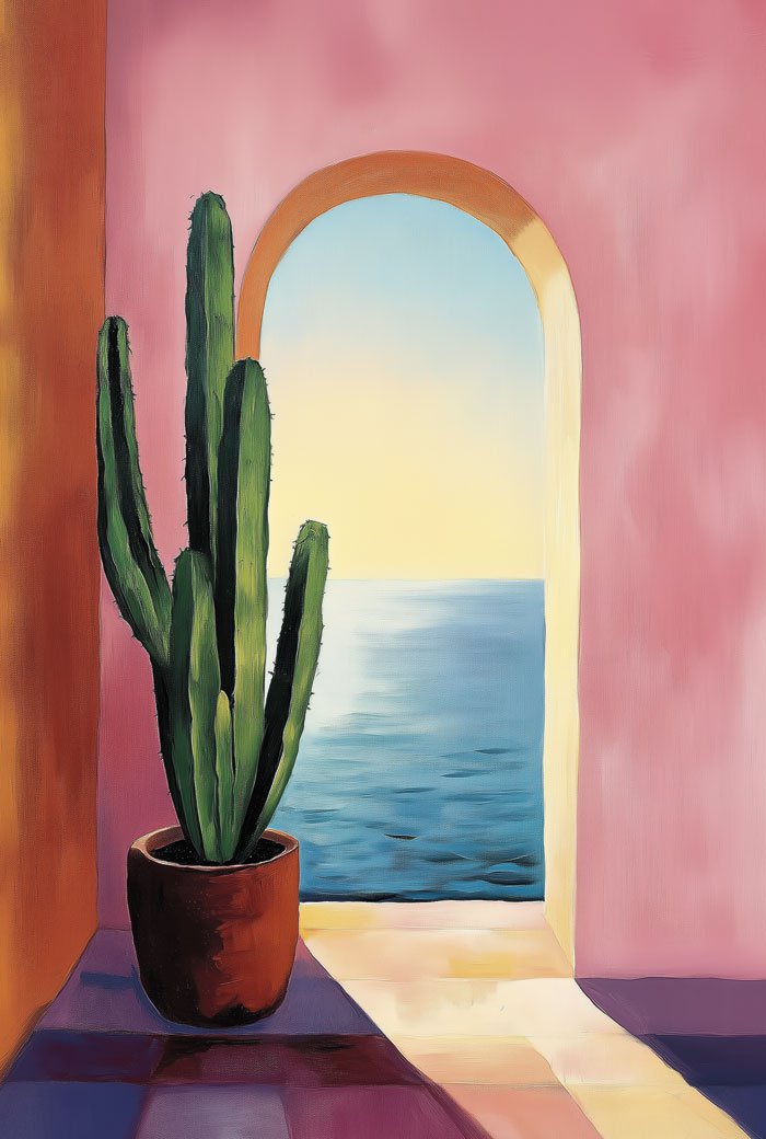 poster été cactus al sole en format 40x60cm