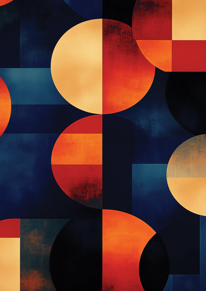 Affiche bauhaus variante construction de géométrie couleurs primaires