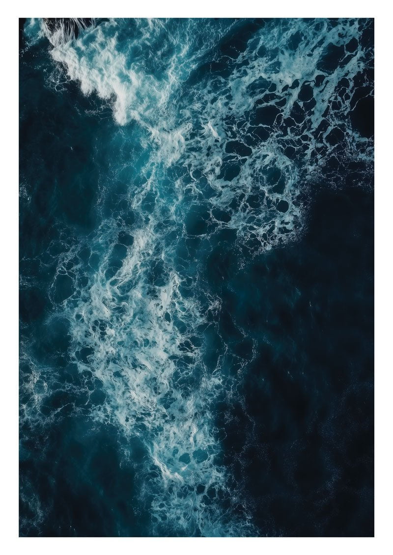 Poster photo de l'écume des vagues de l'océan.