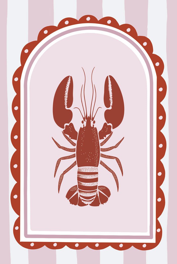 Poster mural été homard rouge en format 40x60cm