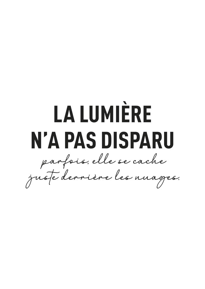affiche chrétienne d'une citation d'espoir, en noir et blanc.