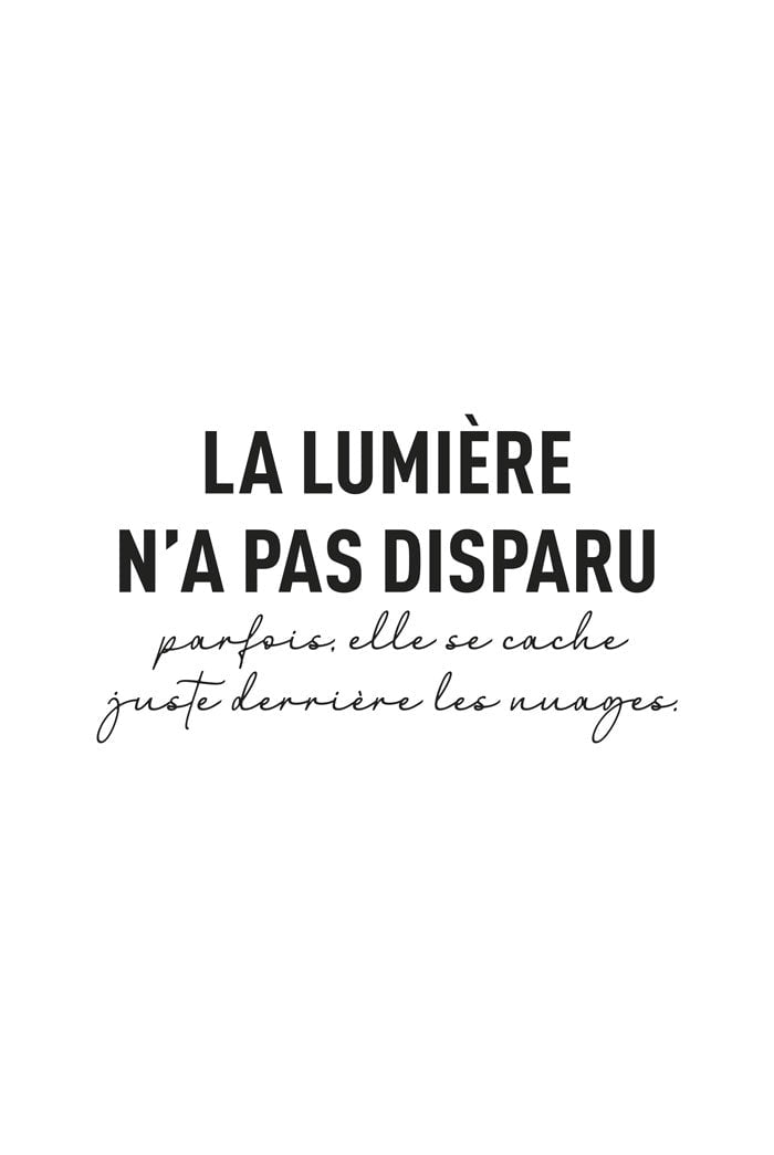 affiche chrétienne en 40x60 d'une phrase philosophique, en noir et blanc.