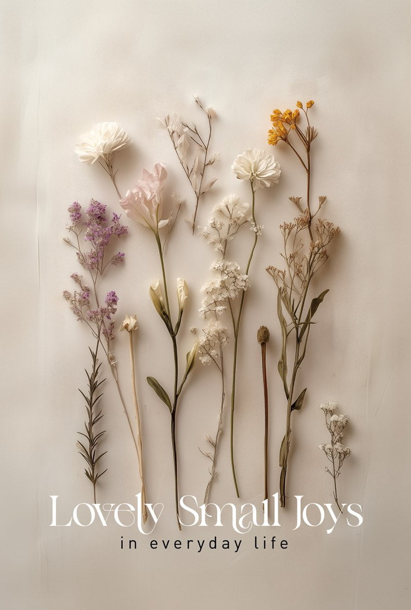 Poster citation composition de fleurs séchées et texte en blanc en format 40x60cm