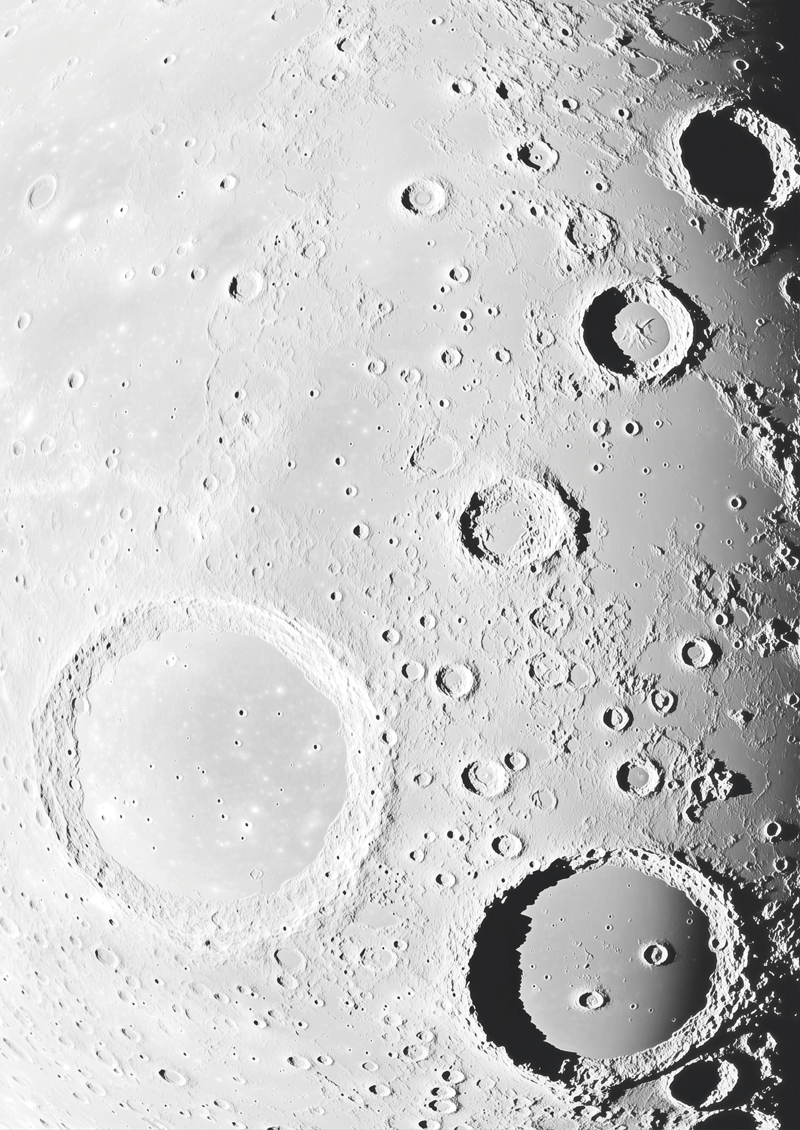 Poster photo de la surface de la lune, affiche lumineuse.