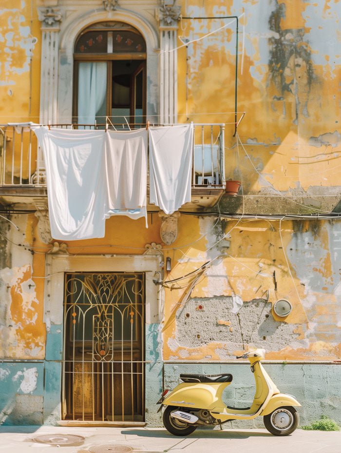 Poster photo italie palazzo giallo siciliano en format 30x40 cm