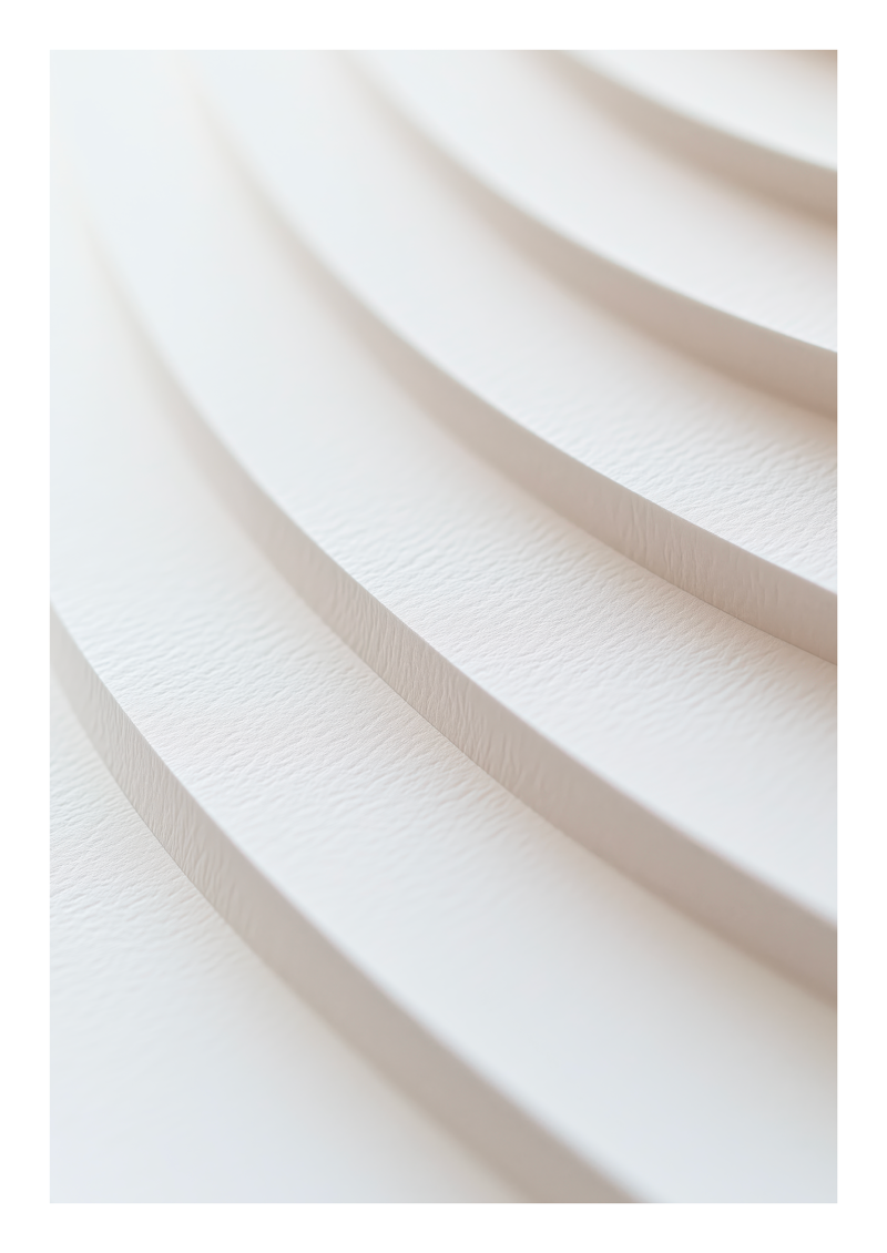 Affiche murale minimaliste d'un gros plan, sur des marches d'escaliers blancs.