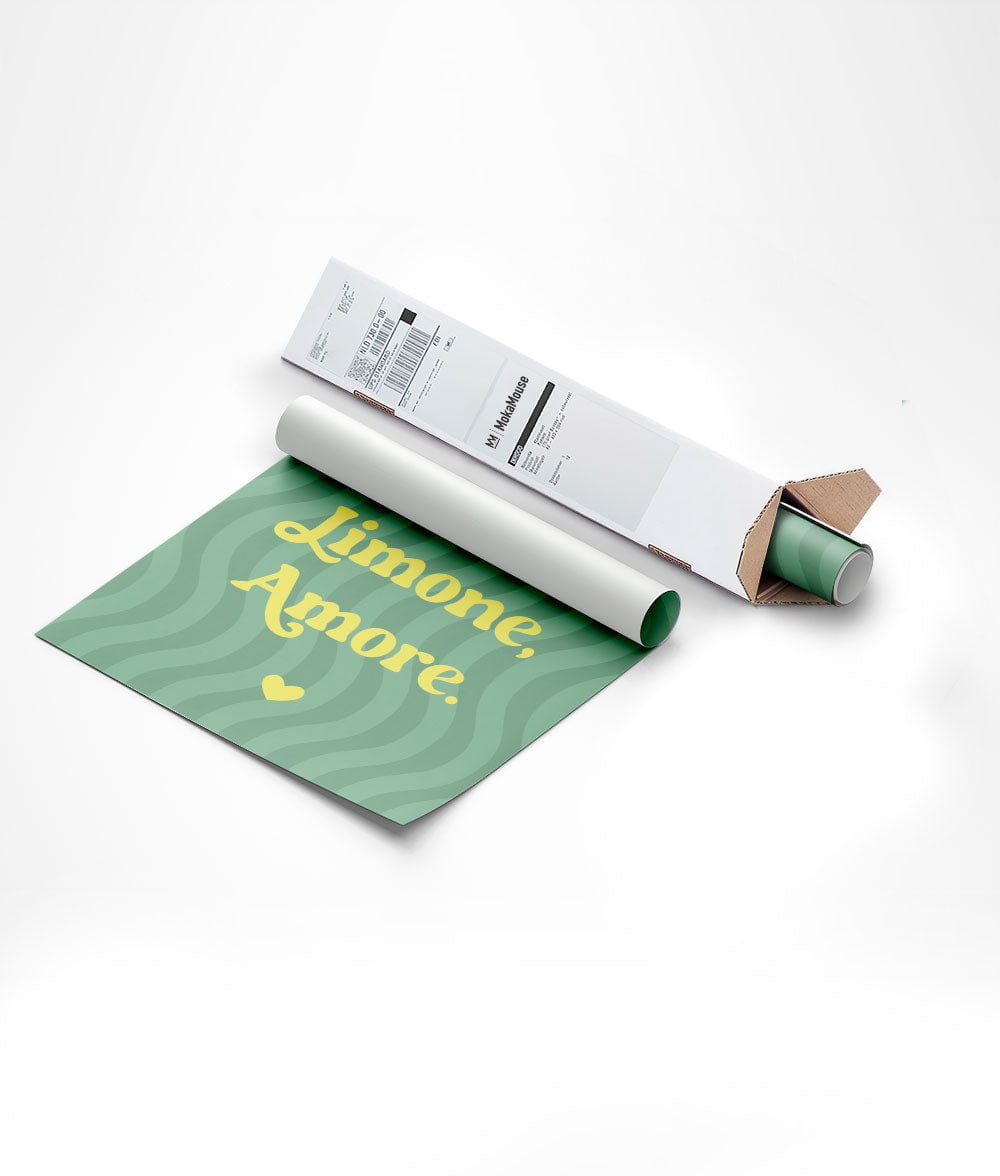 Emballage de l'affiche citation sole limone amore dans un carton triangulaire