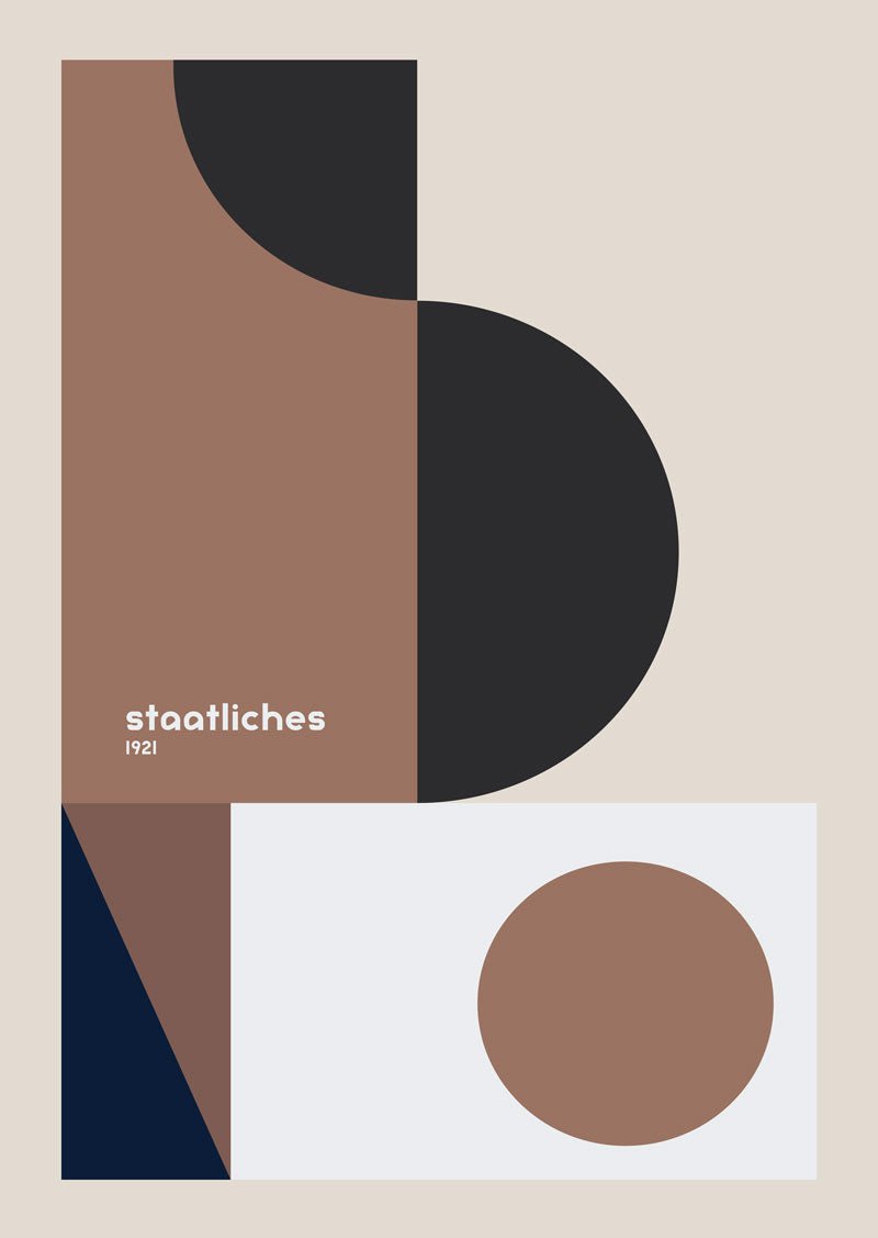 Affiche bauhaus de géométrie minimaliste couleur mocha