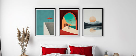 trois affiches murales pour chambre déco, accrochée à un mur