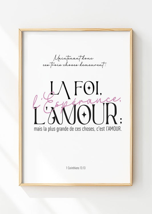 1 Corinthiens 13:13 - Affiche Chrétienne