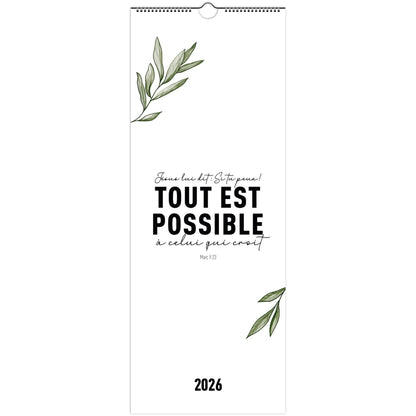 Couverture du calendrier 2026 proposé en version catholique ou protestante