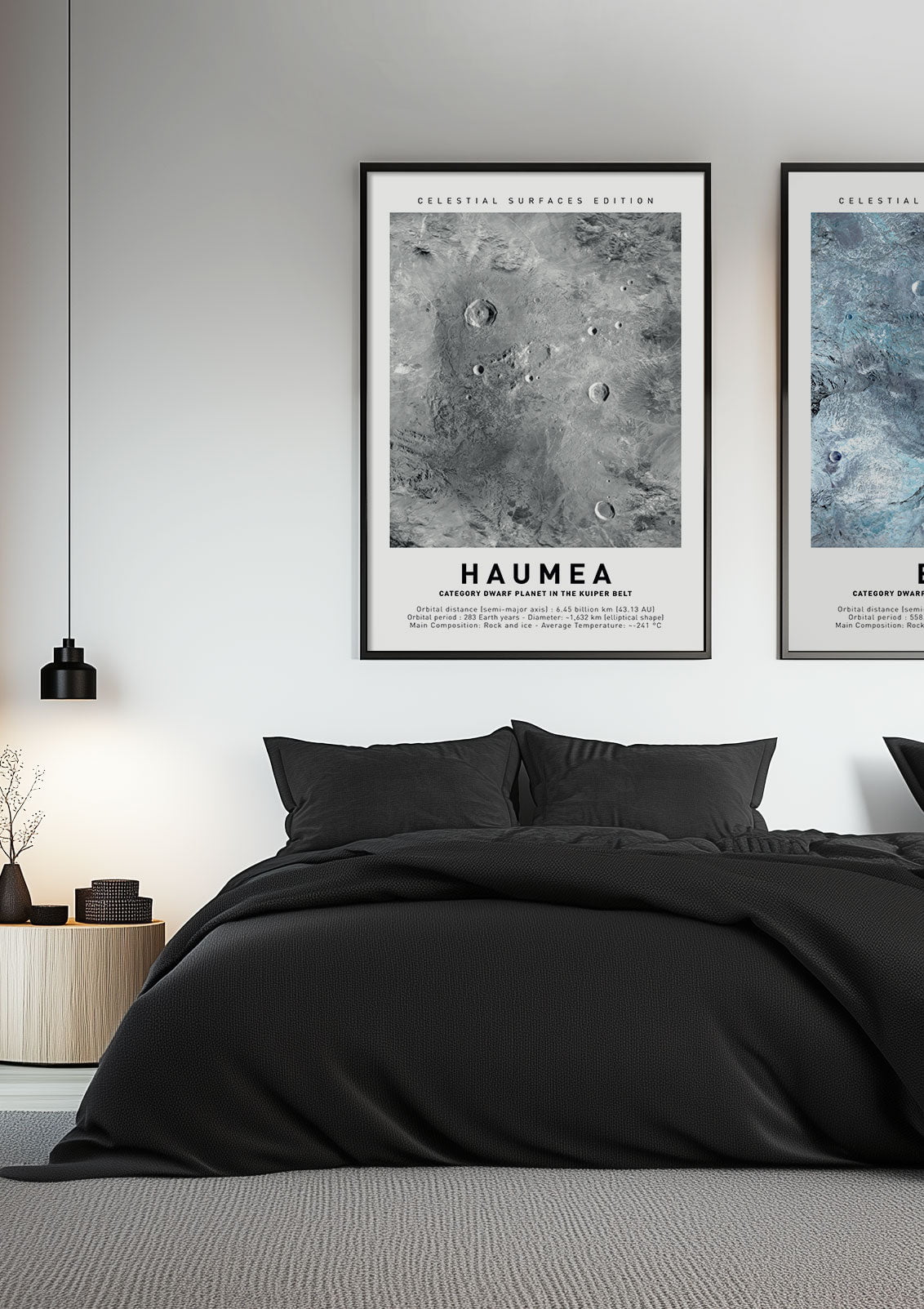 Affiche murale espace d'Hauméa, mise en situation dans une chambre à coté d'une autre affiche.