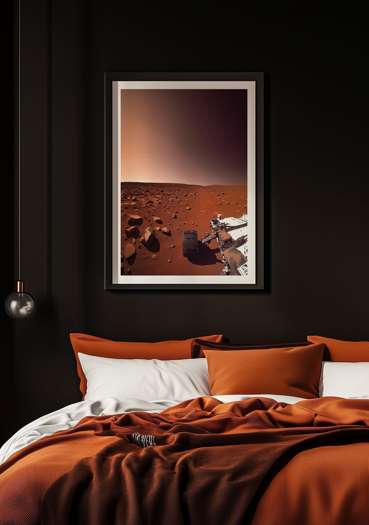 Affiche murale espace d'une photo de la surface de Mars, sur le mur d'une chambre.