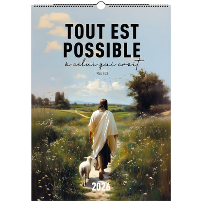 Couverture du calendrier 2026 biblique retraçant la vie de dieu