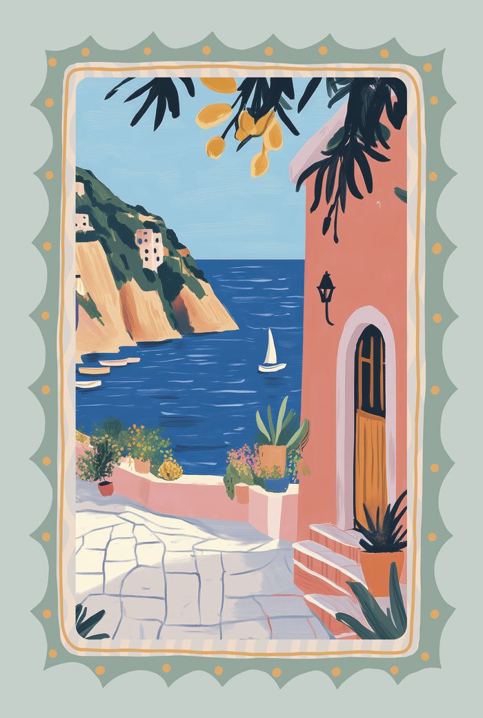 poster été costa siciliana en format 40x60cm