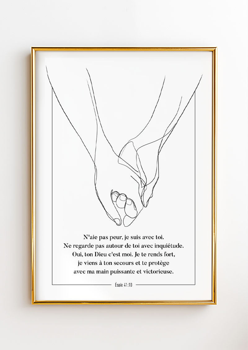 Esaïe 41:10 - Mains - Affiche Spirituelle