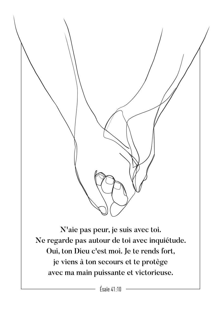 Esaïe 41:10 - Mains - Affiche Spirituelle