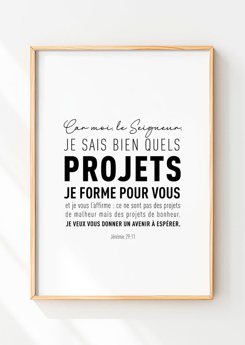 Jérémie 29:11 - Composition Moderne - Affiche Chrétienne