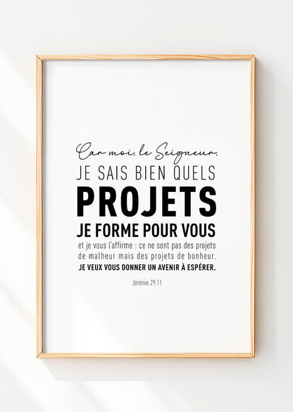 Jérémie 29:11 - Composition Moderne - Affiche Chrétienne