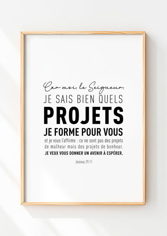 Jérémie 29:11 - Composition Moderne - Affiche Chrétienne
