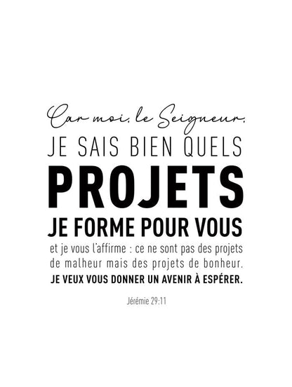 Jérémie 29:11 - Composition Moderne - Affiche Chrétienne