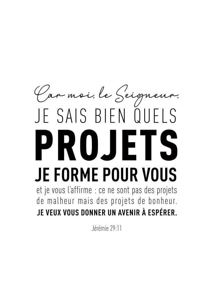 Jérémie 29:11 - Composition Moderne - Affiche Chrétienne